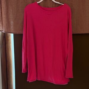 Woman Within Vibrant Pink Long Sleeve Tee